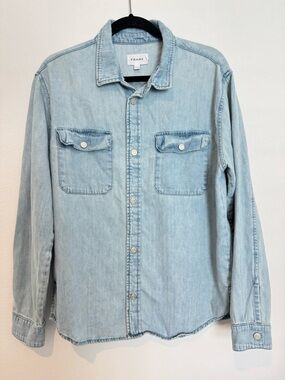 Frame Denim Snap Button Up Long Sleeve Jean Shirt